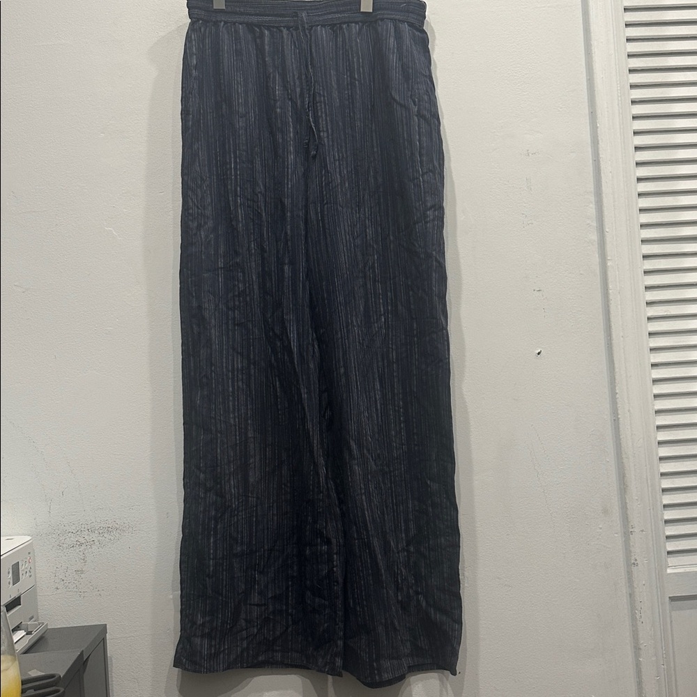 Kobi Halperin Amy wide leg Pants trousers pockets blue white size large
